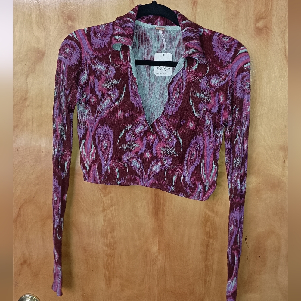 NWT free people collared light weight top